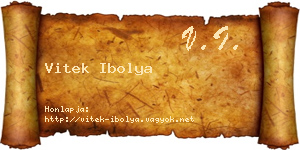 Vitek Ibolya névjegykártya
